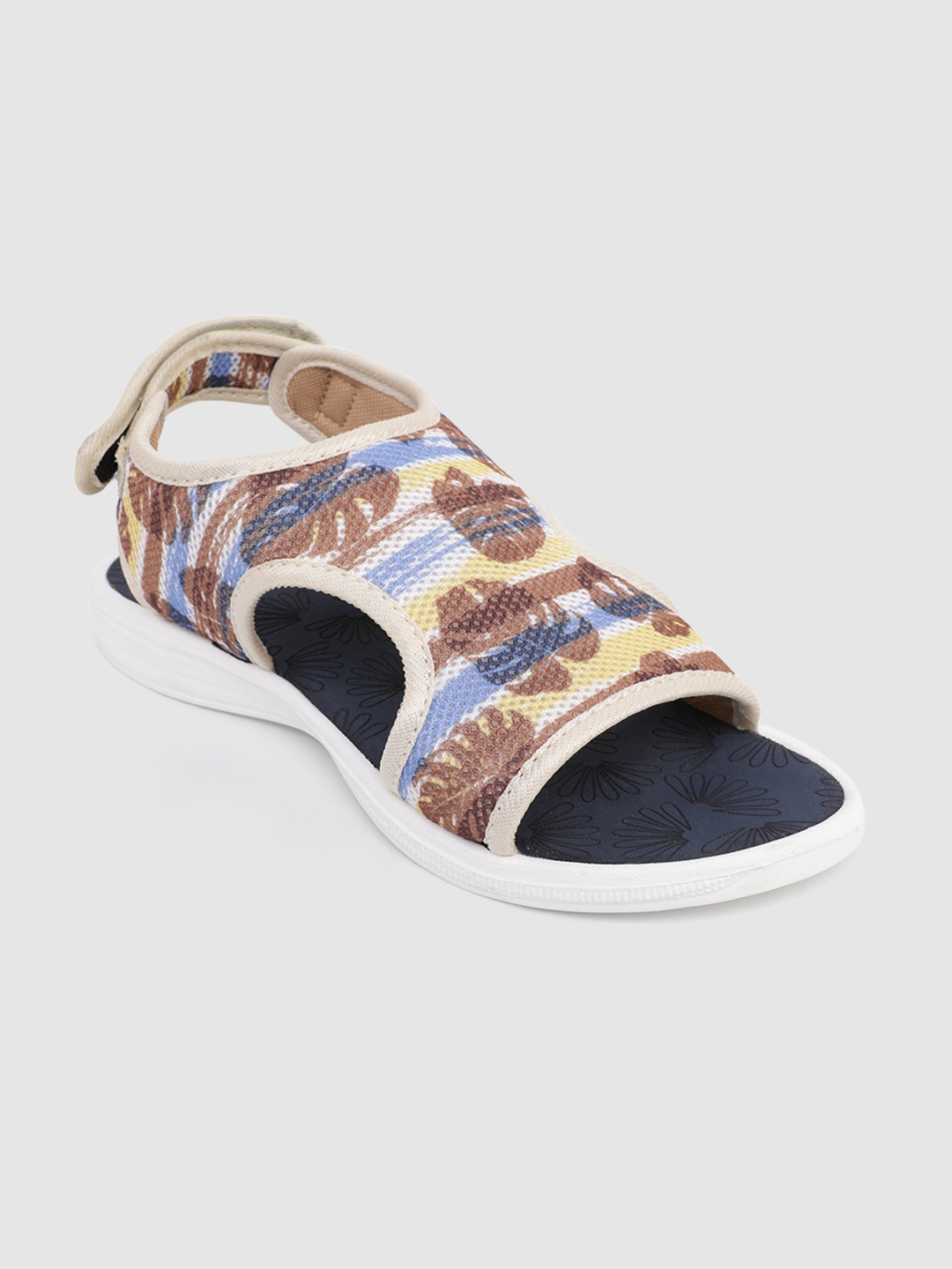 

Kook N Keech Women Multicoloured Printed Sports Sandals with Cut-Out Detail, Multi