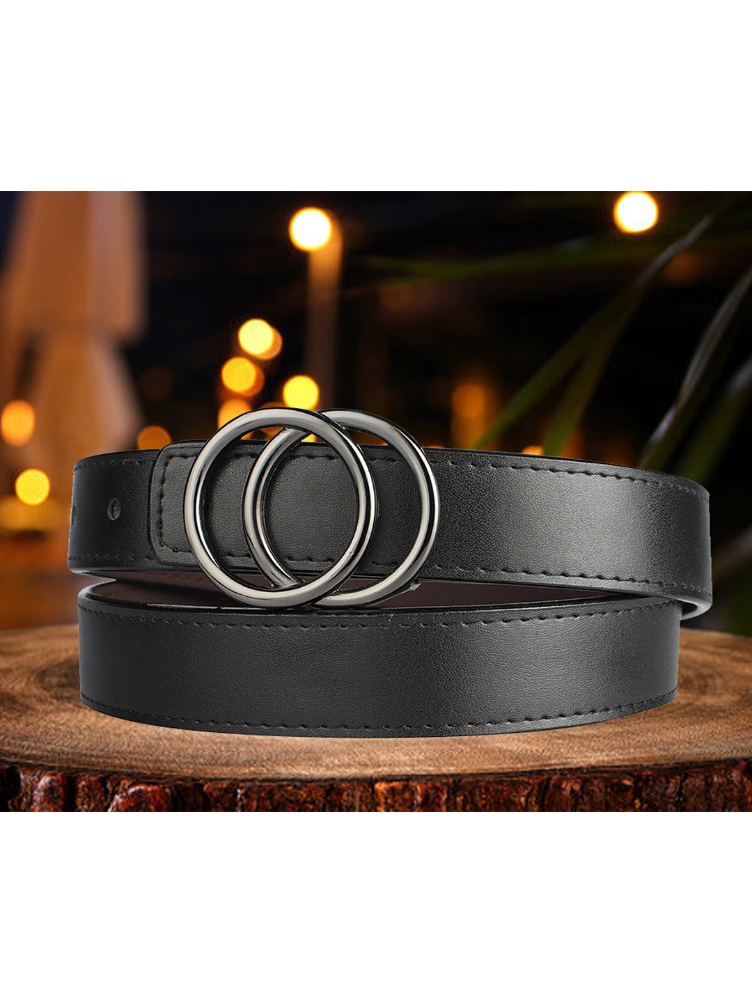 

WINSOME DEAL Women Black Solid Belt
