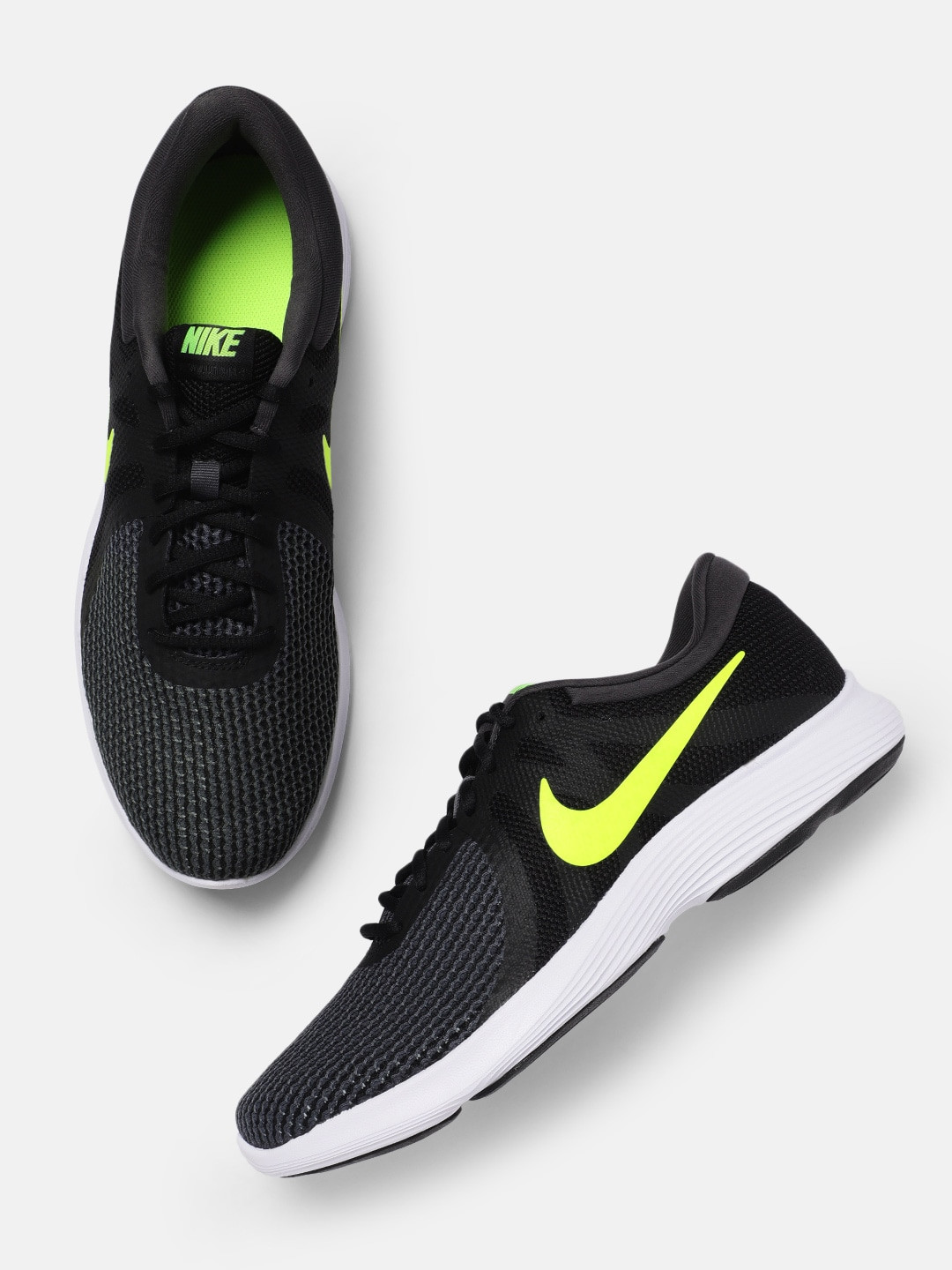

Nike Men Black REVOLUTION 4 Running Shoes