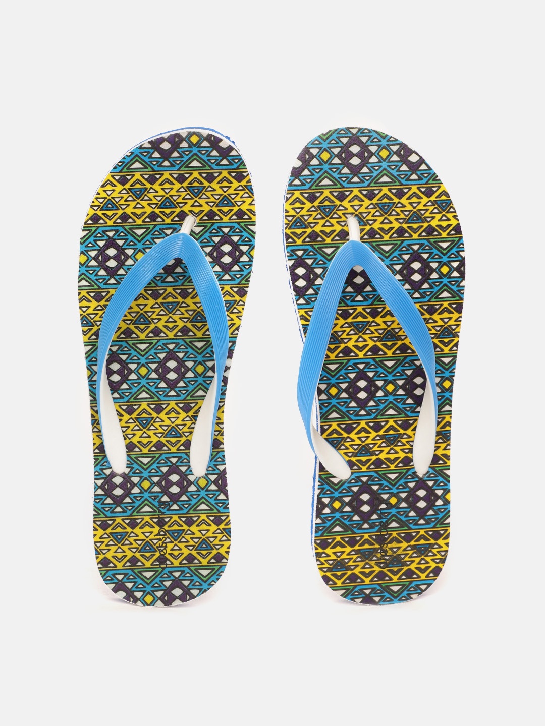 

DressBerry Women Multicoloured Geometric Print Thong Flip-Flops, Multi