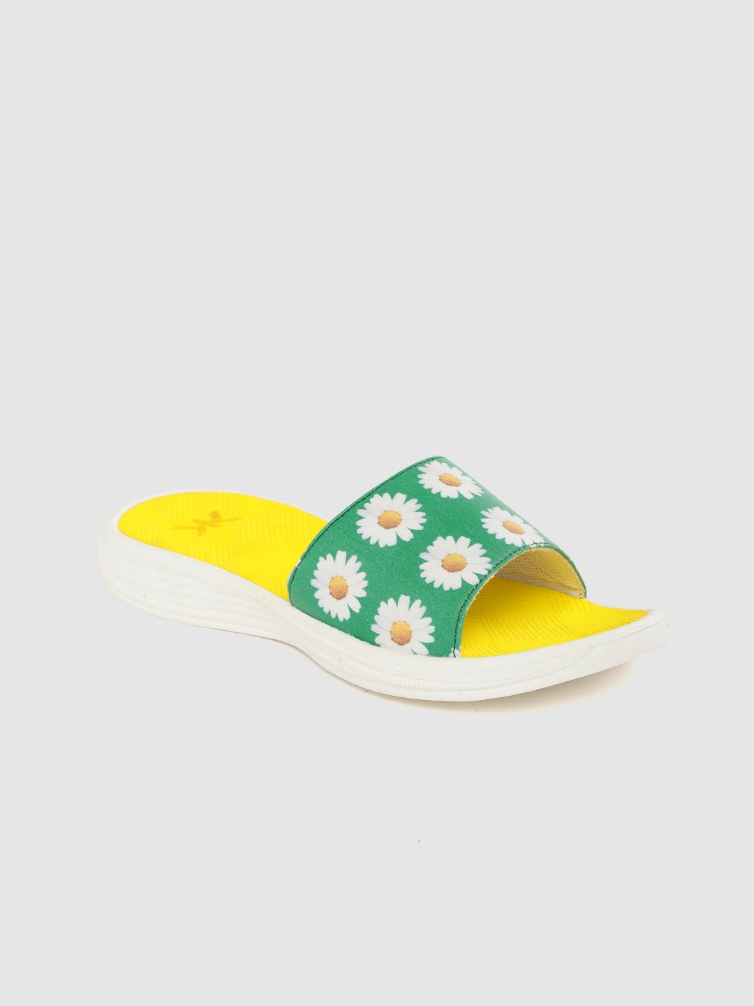 

Kook N Keech Women Green & White Floral Print Open Toe Flats