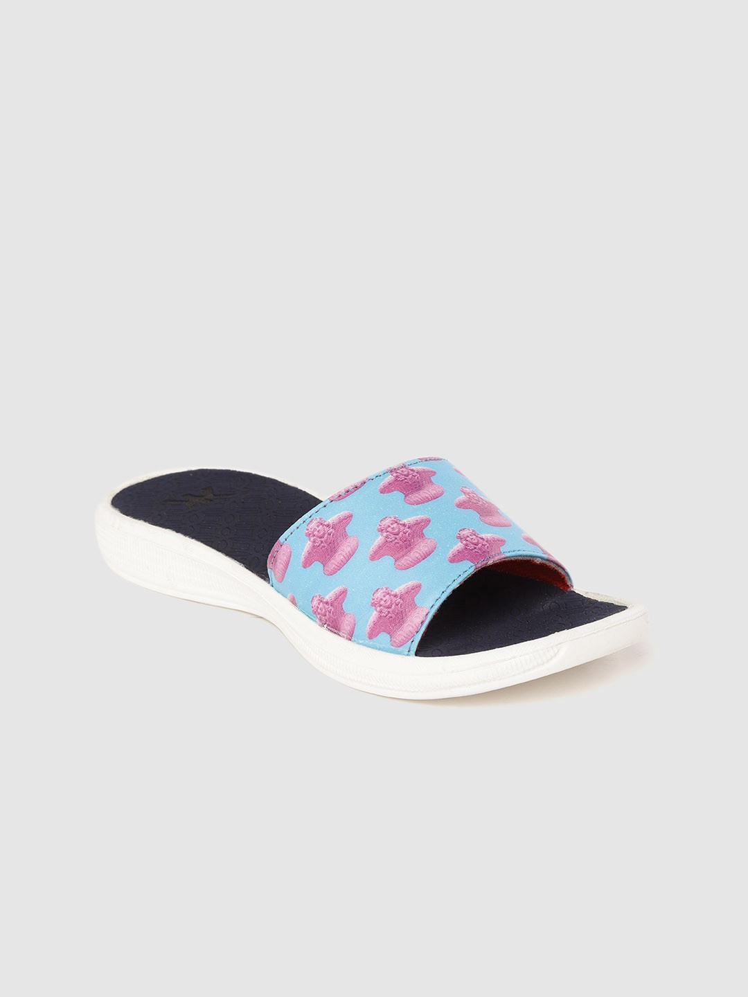 

Kook N Keech Women Blue & Pink Conversational Print Open Toe Flats