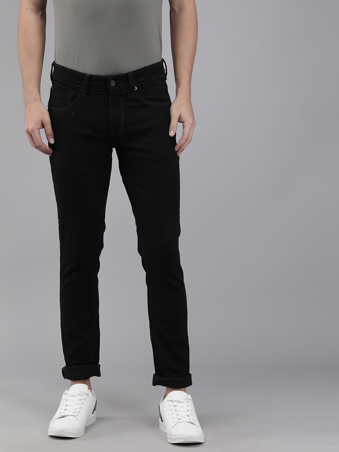 

SPYKAR Men Black Skinny Fit Low-Rise Clean Look Stretchable Jeans