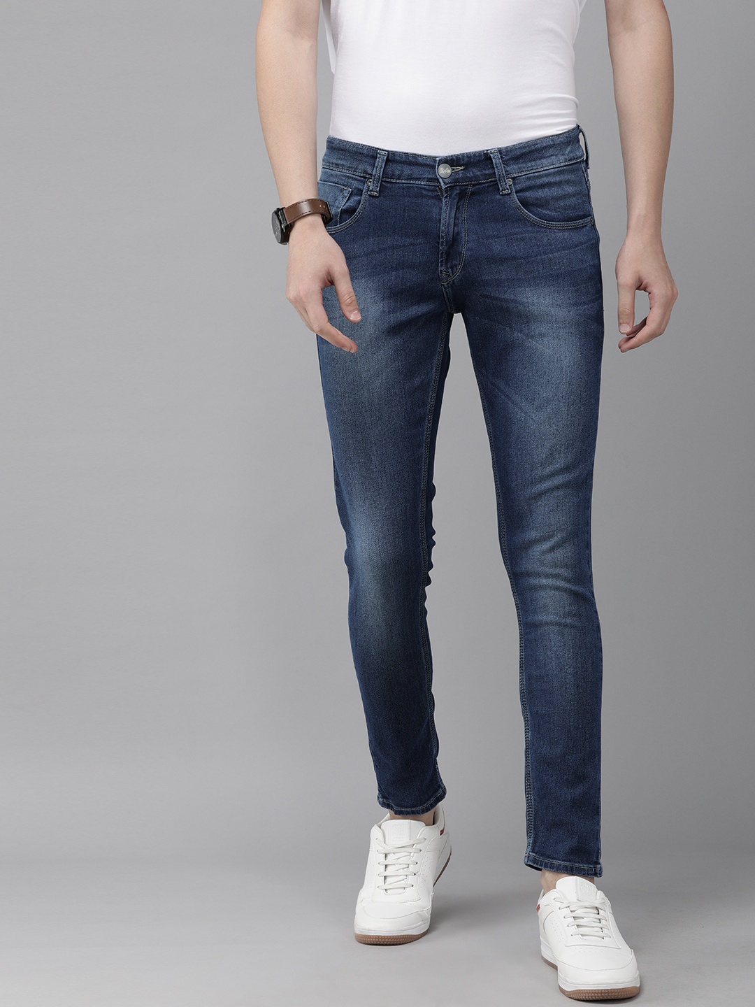 

SPYKAR Men Blue Super Skinny Fit Mid-Rise Light Fade Jeans