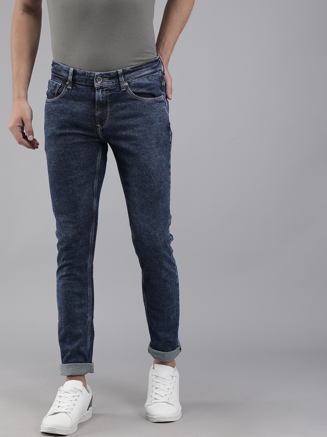 

SPYKAR Men Blue Skinny Fit Low-Rise Clean Look Stretchable Jeans