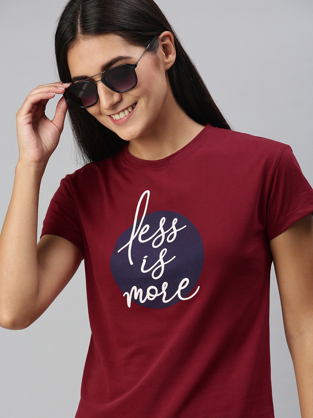 

M&H Our Water Women Maroon Typography Printed Sustainable T-shirt
