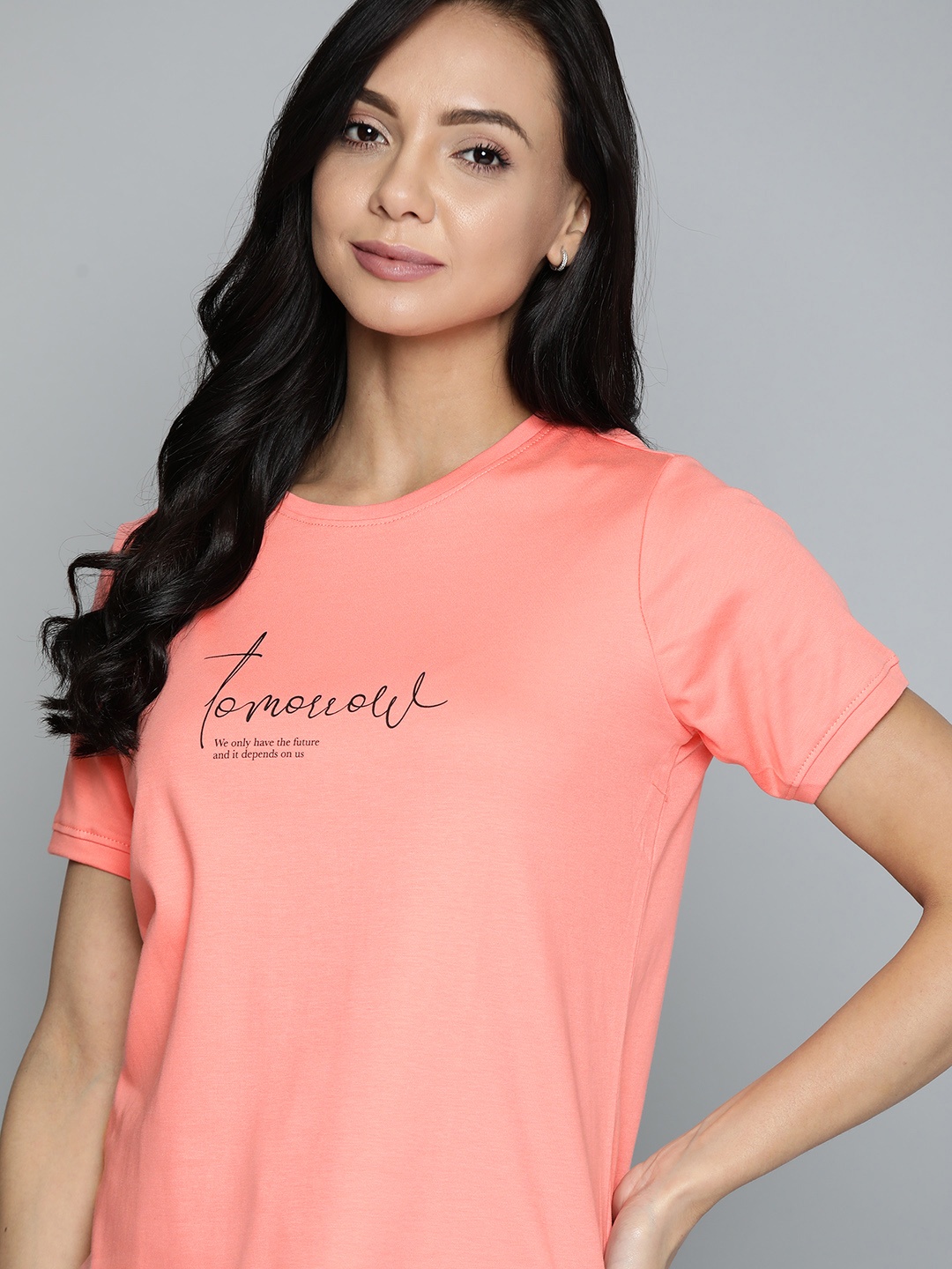 

M&H Our Water Women Pink Sustainable Typography T-shirt