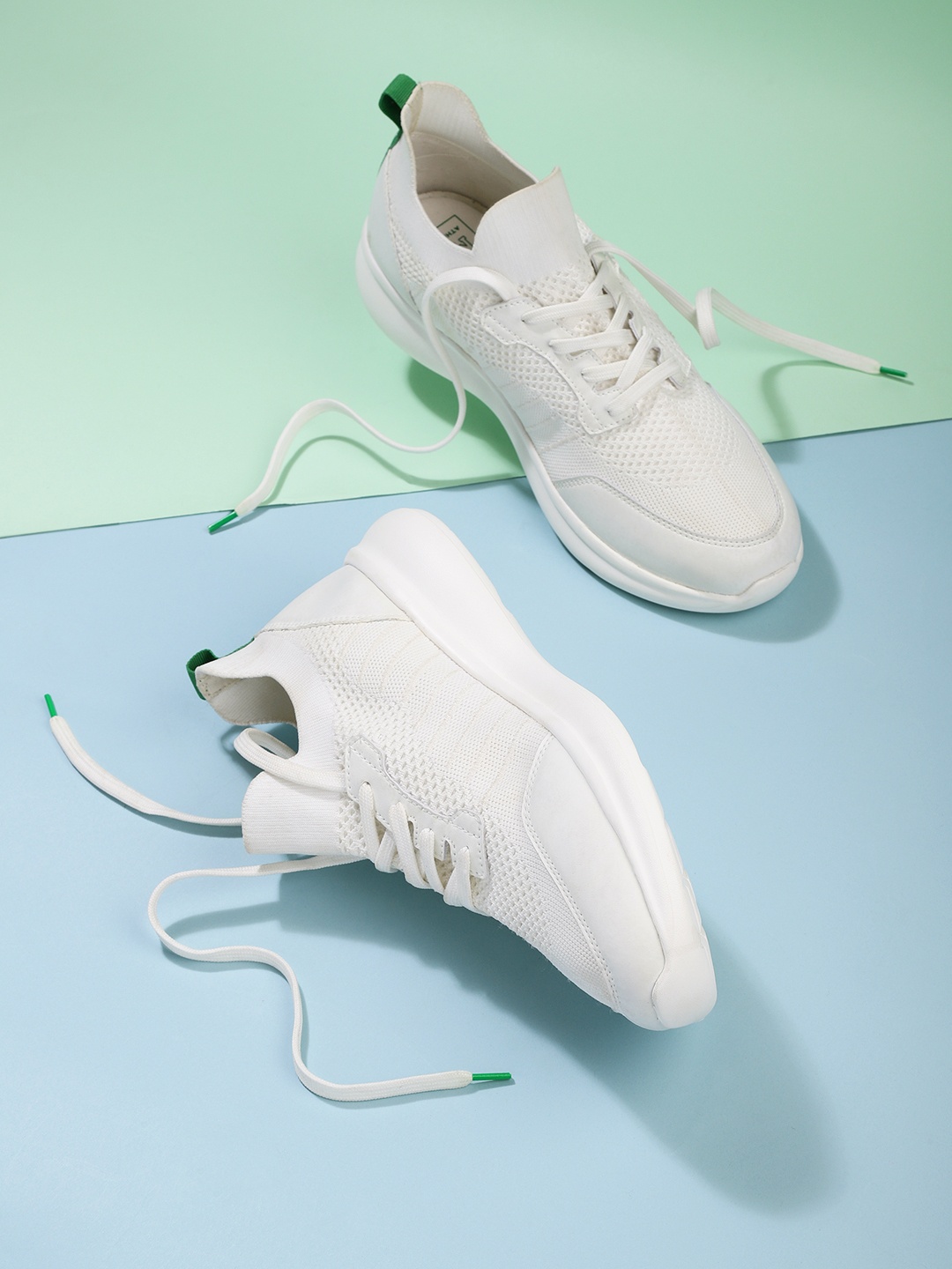 

Mast & Harbour Men White Woven Design Sneakers