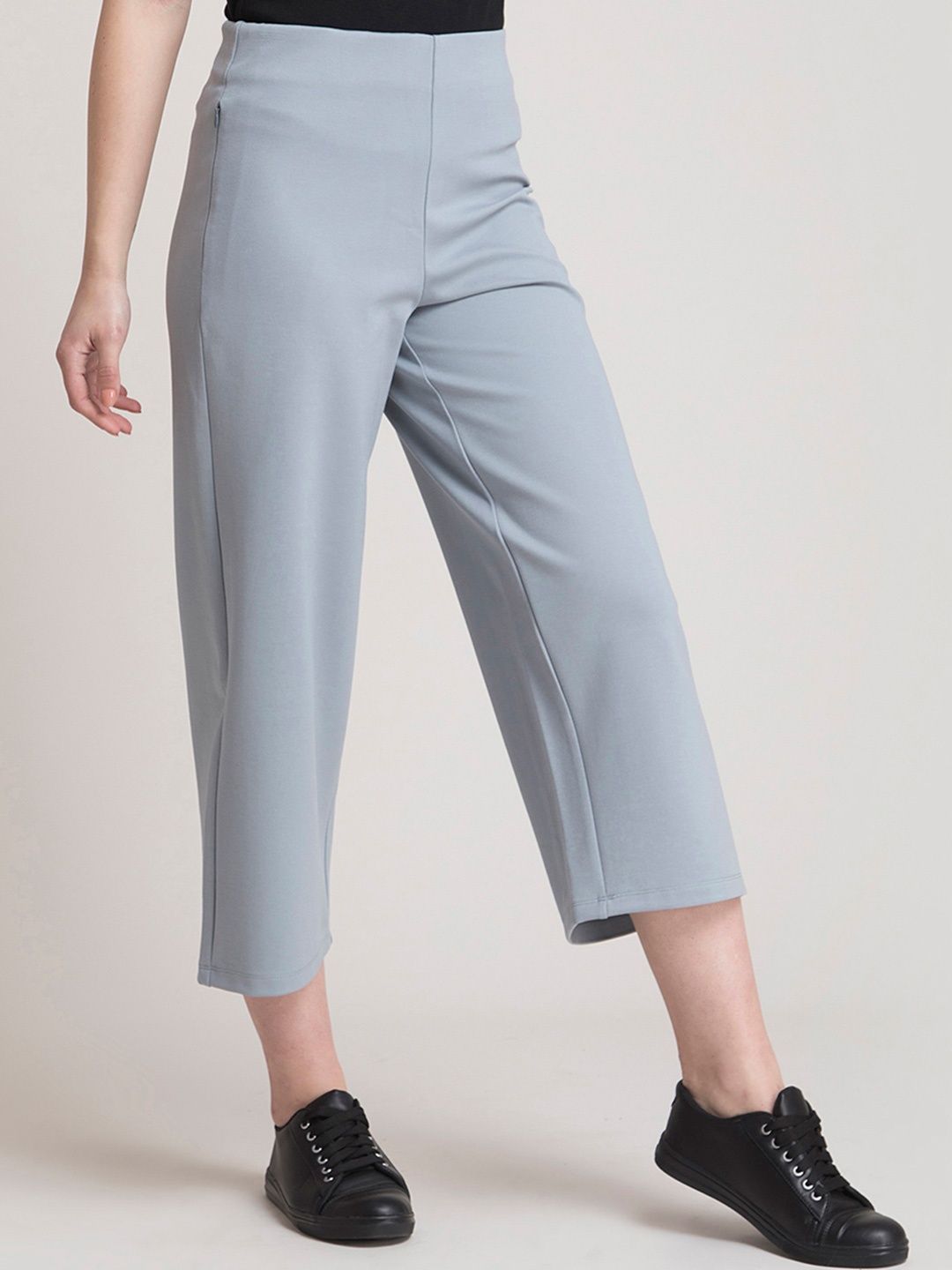 

FableStreet Women Black LivIn Loose Fit Culottes, Grey