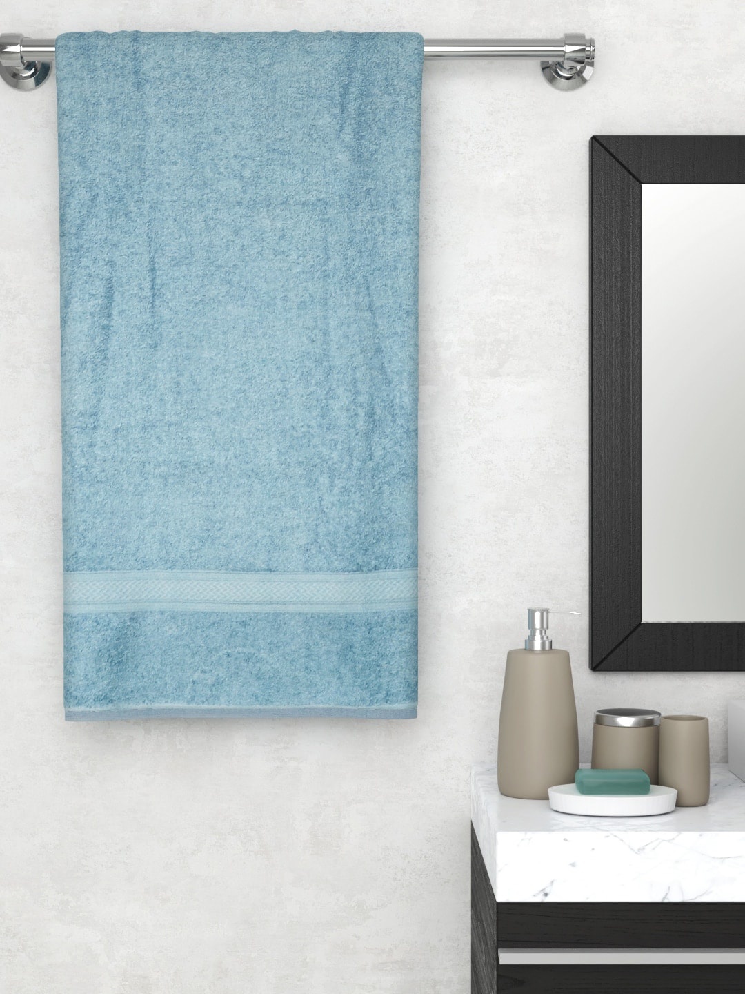 

Raymond Home Blue Solid 450 GSM Bath Towel
