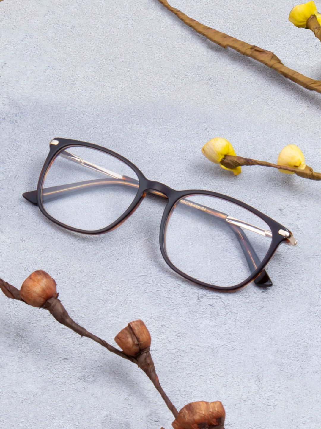 

Ted Smith Unisex Brown & Rose Gold Colourblocked Full Rim Square Frames Eyeglasses