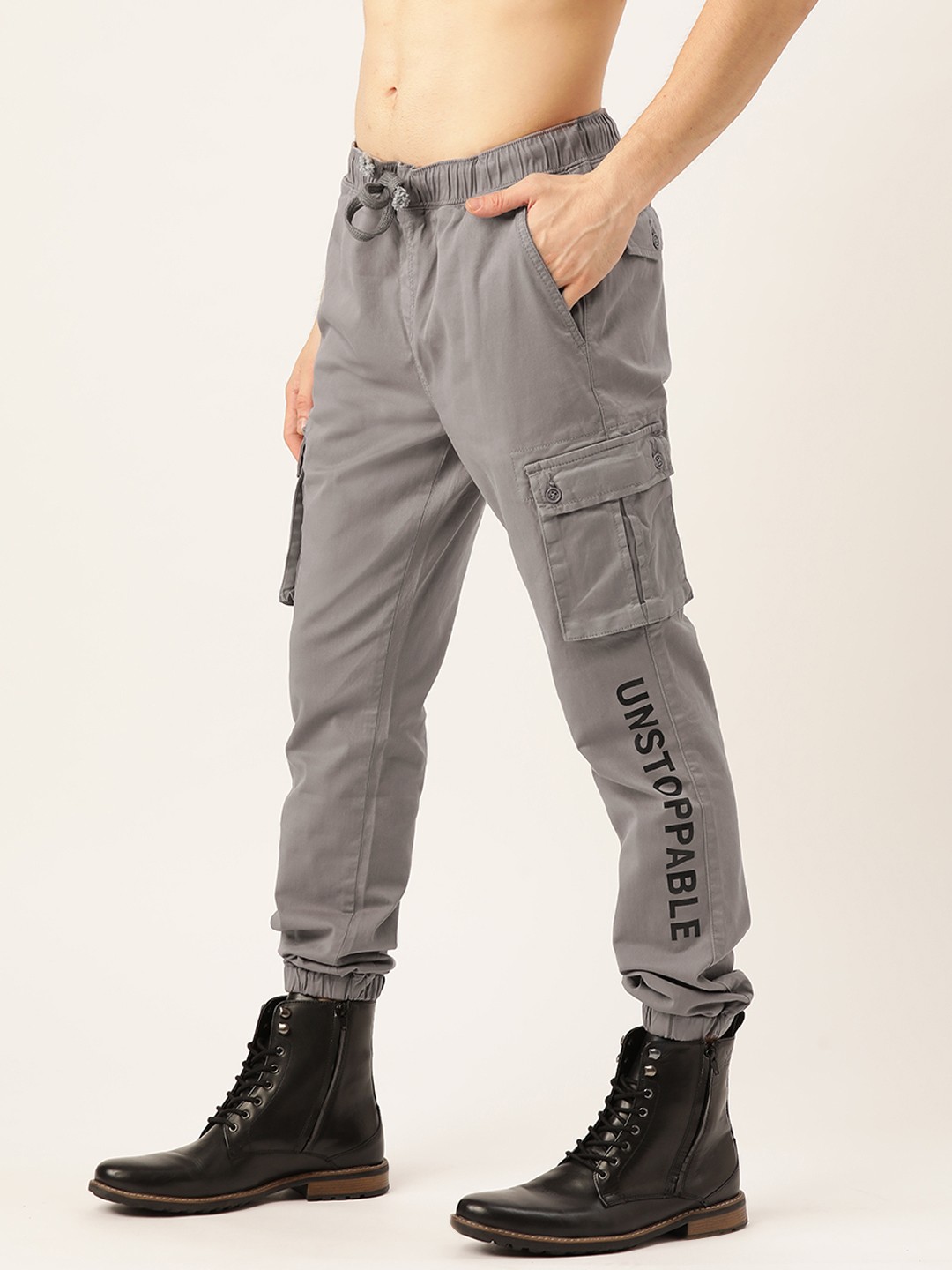 

Moda Rapido Men Grey Cargos Trousers