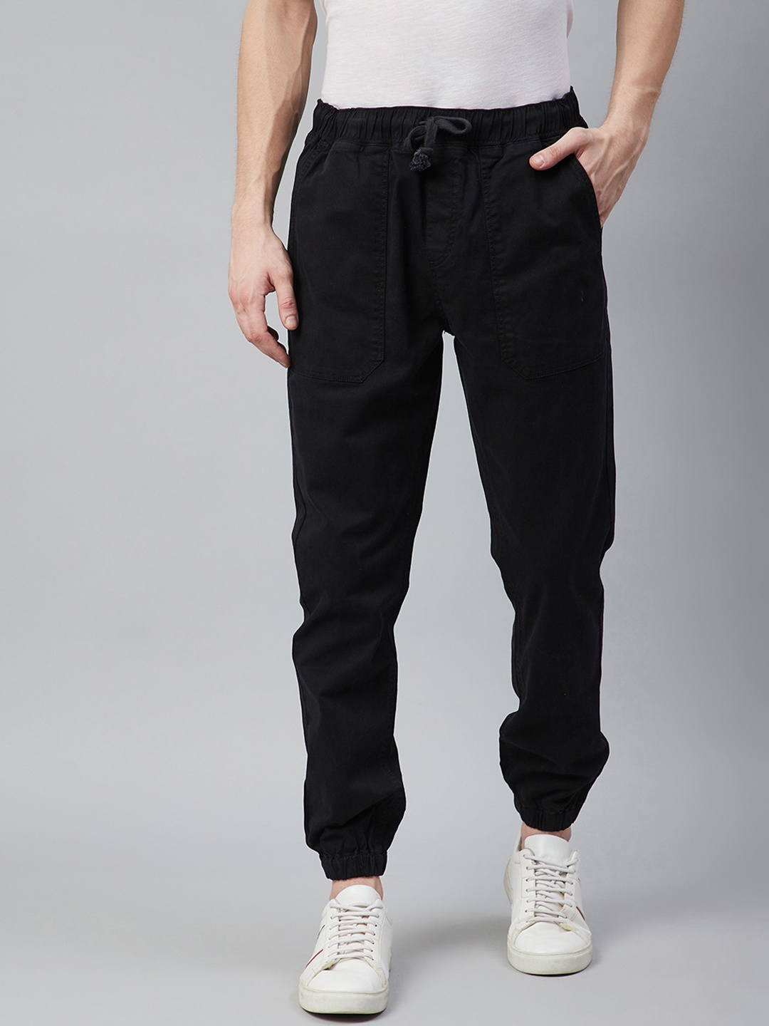 

HERE&NOW Men Black Solid Joggers