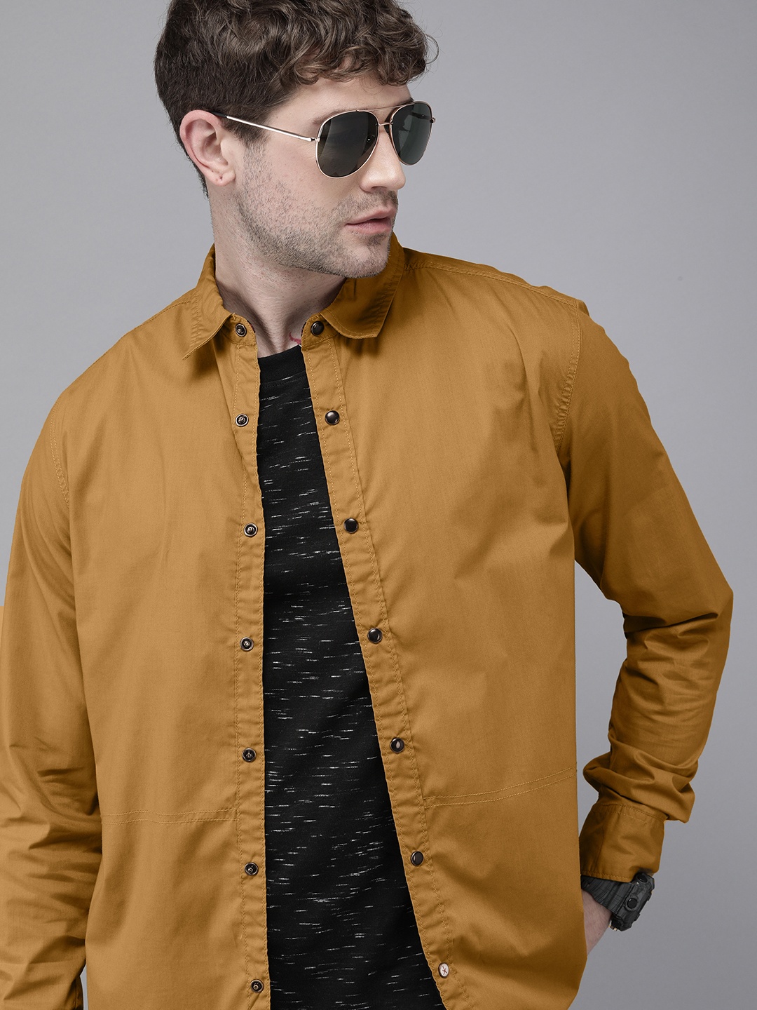 

Roadster x Discovery Adventures Mens Navy Overshirt with Antibacterial Protection, Mustard