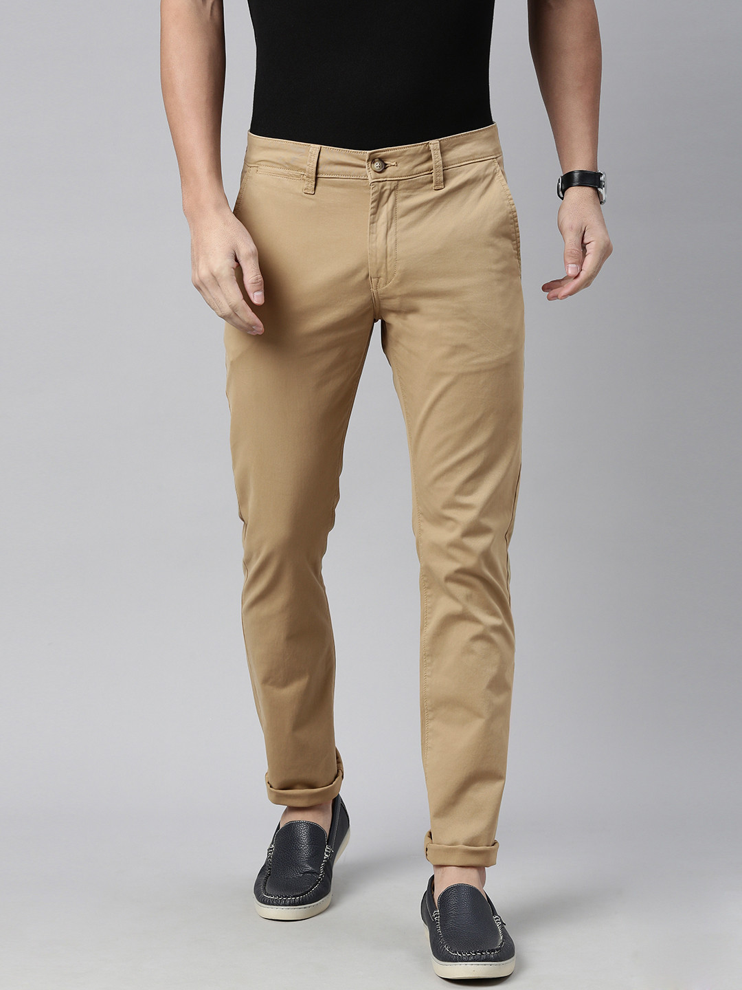 

Nautica Men Beige Slim Fit Trousers