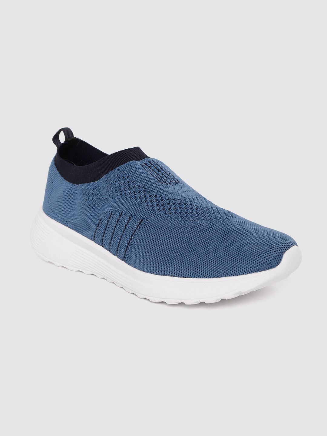 

Crew STREET Men Blue Woven Design Slip-On Sneakers