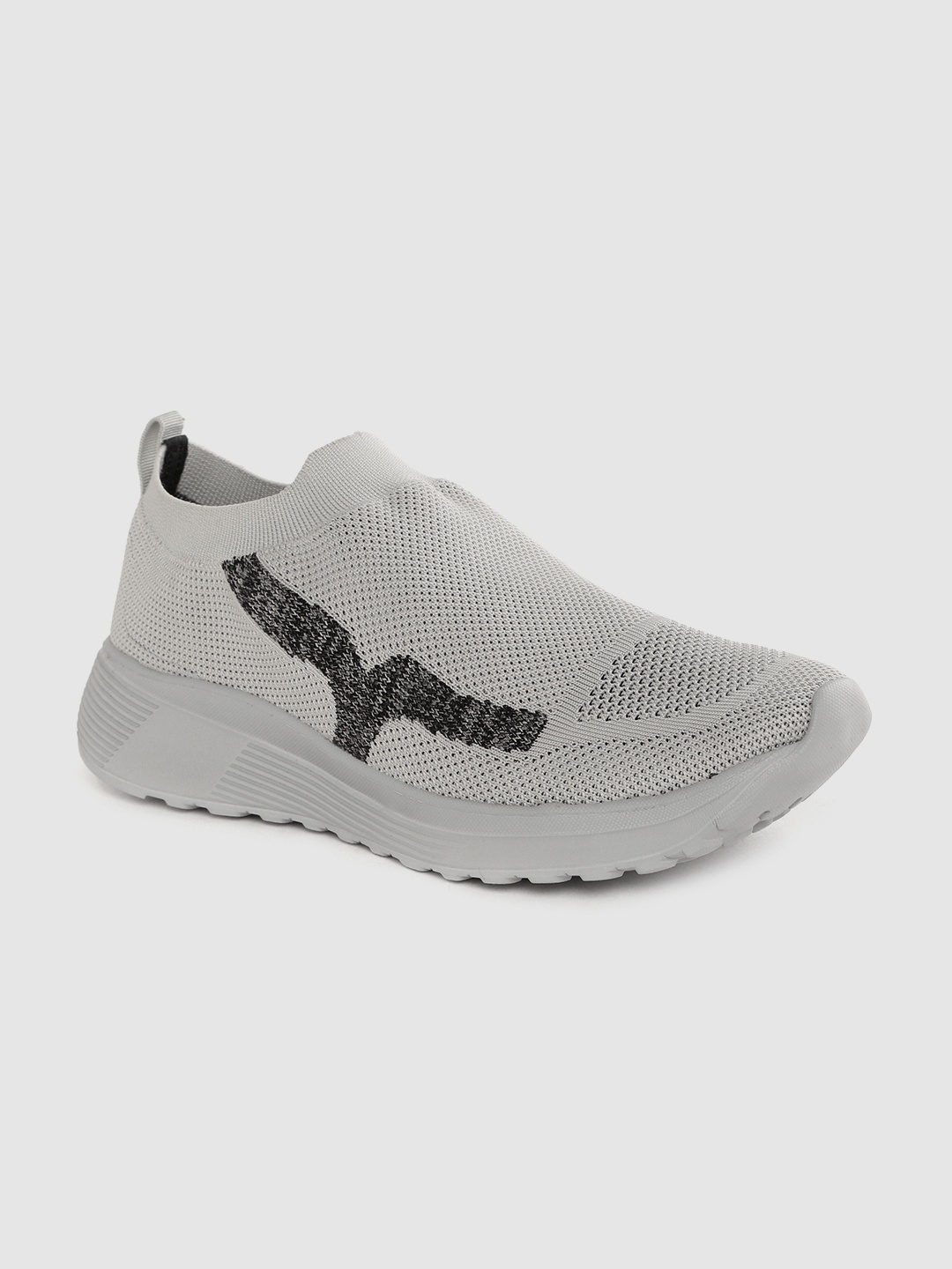 

Crew STREET Men Grey Woven Design Slip-On Sneakers