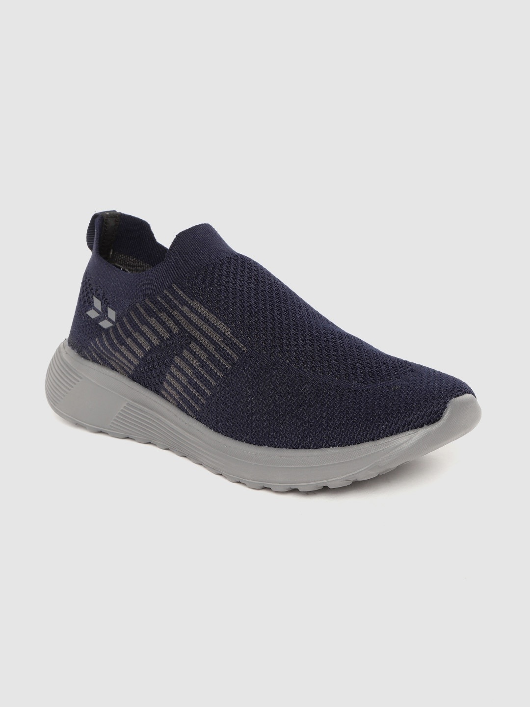 

Crew STREET Men Navy Blue & Grey Woven Design Slip-On Sneakers