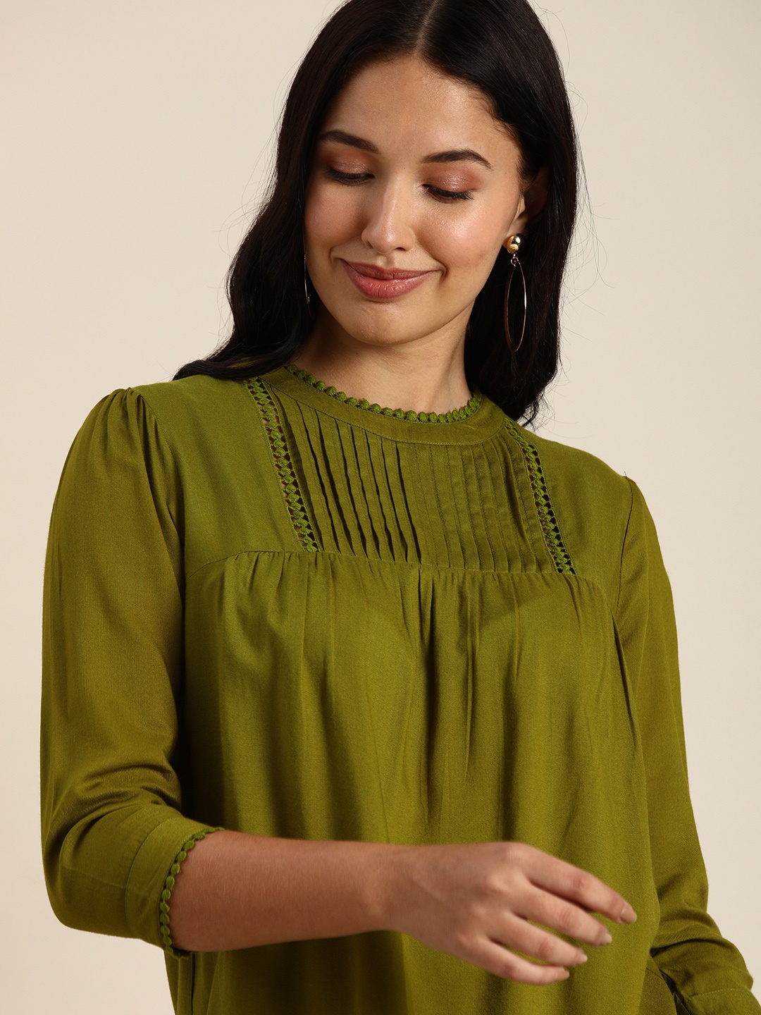 

all about you Olive Green Regular Top