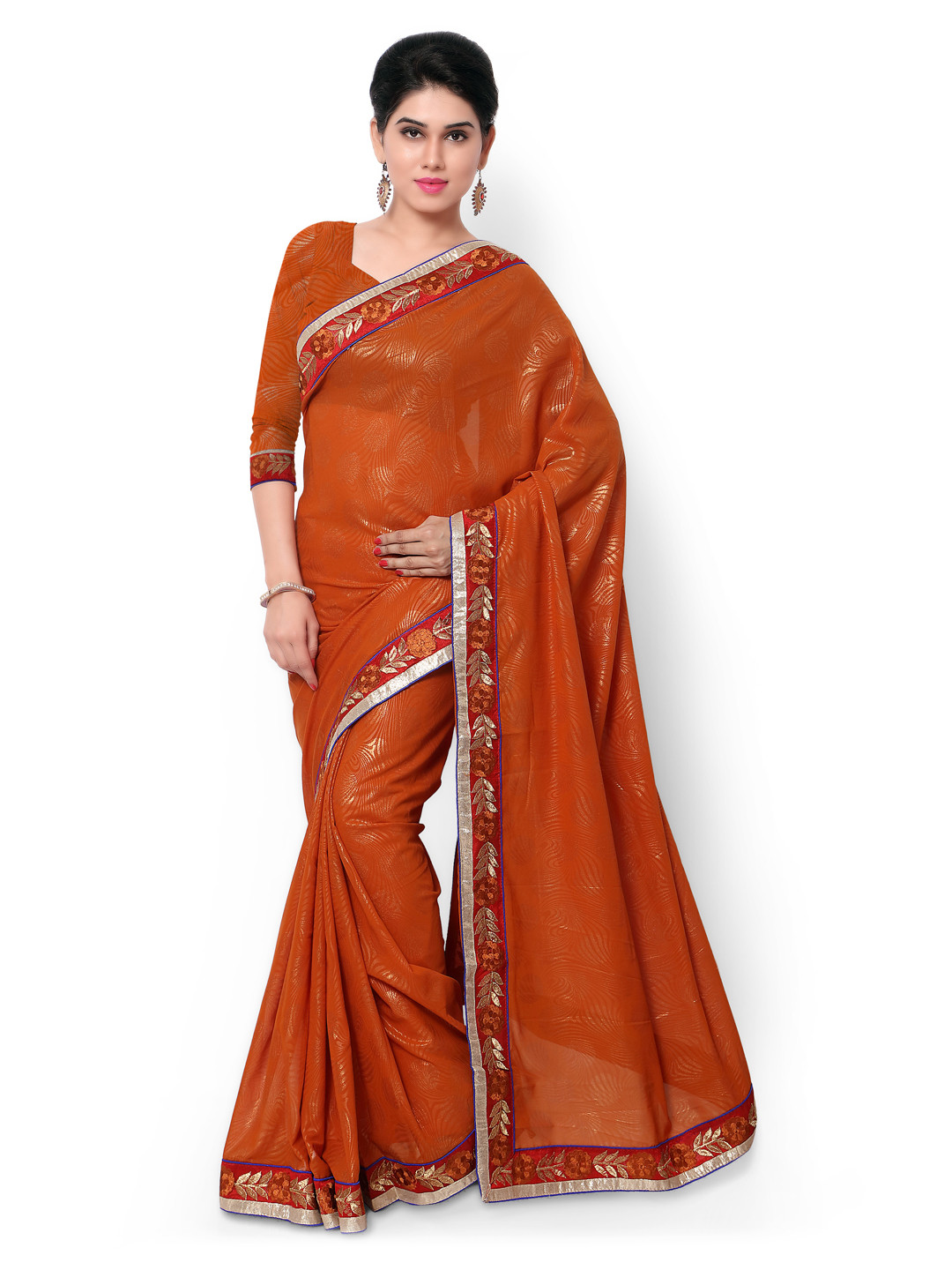 

Kalista Brown Jacquard Saree