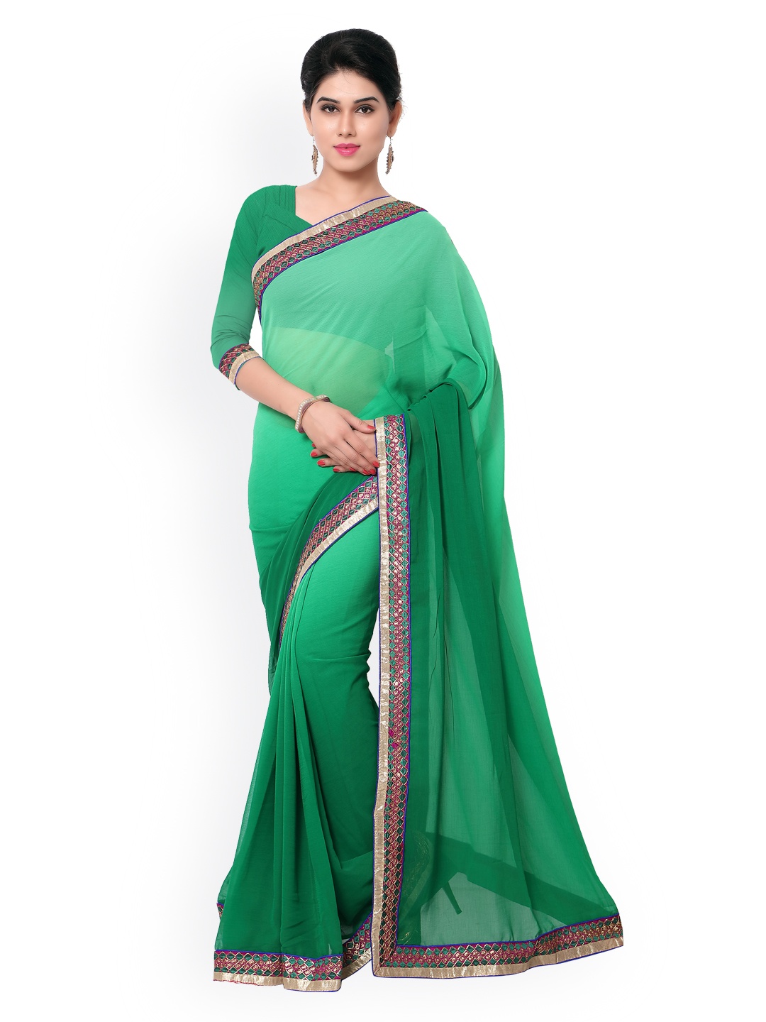 

Kalista Green Georgette Saree