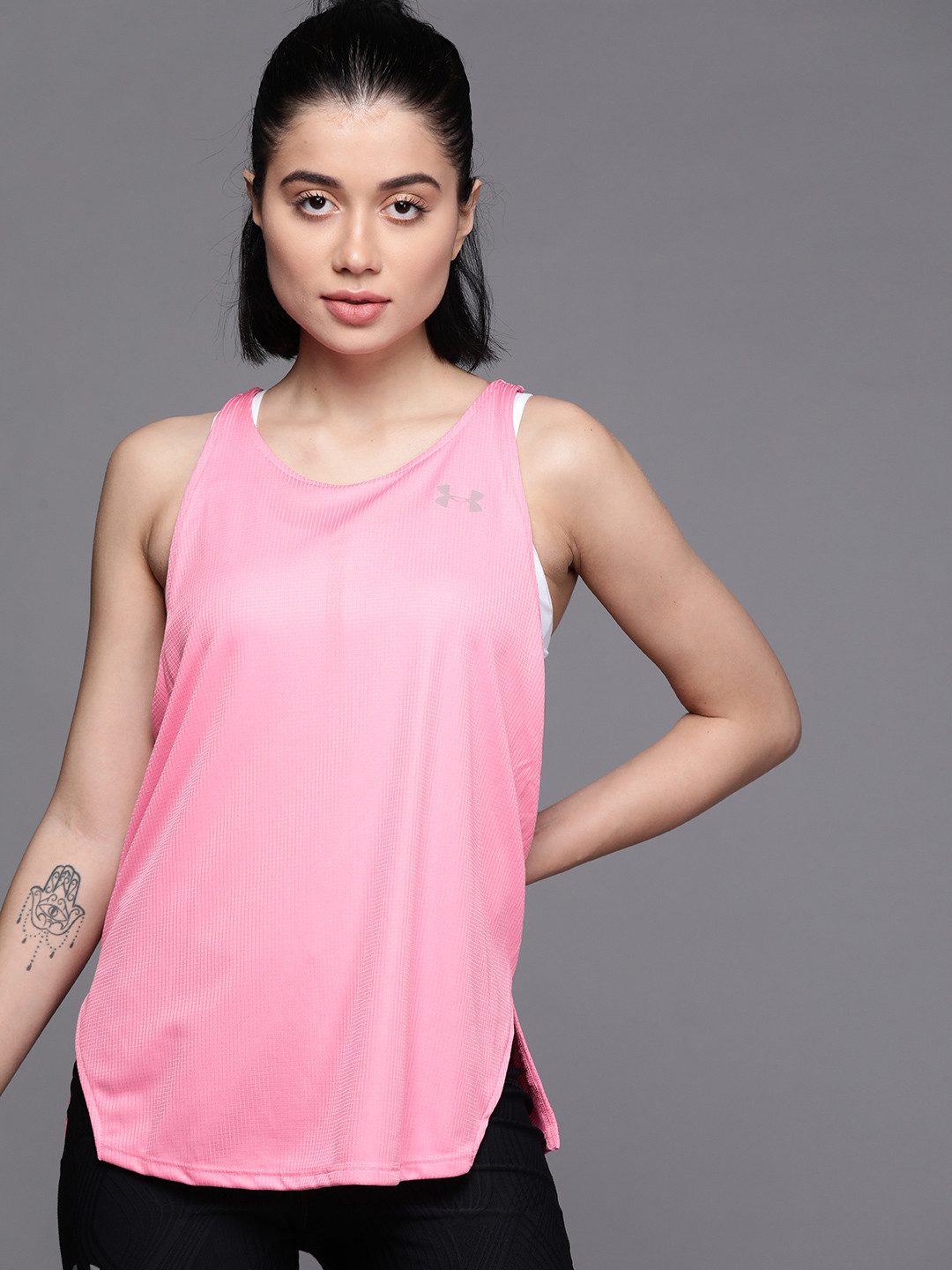 

UNDER ARMOUR Women Pink Solid Speed Stride Tank