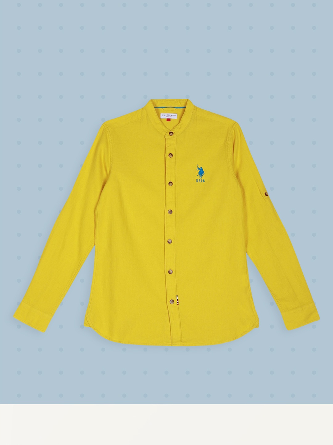 

U.S. Polo Assn. Kids Boys Yellow Regular Fit Solid Casual Shirt