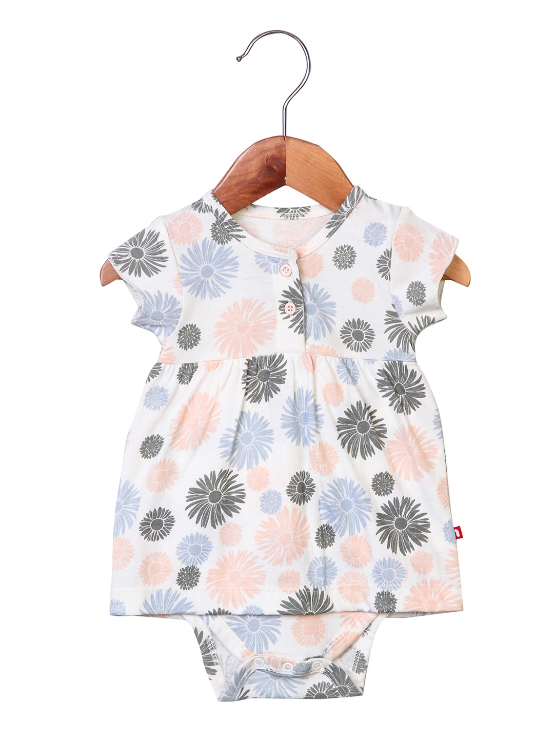 

Nino Bambino Girls White Printed Organic Cotton Sustainable Fit and Flare Dress
