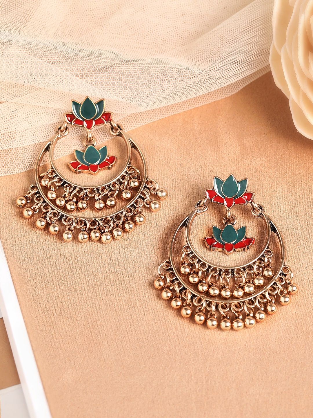 

Rubans Women Gold-Toned Contemporary Chandbalis