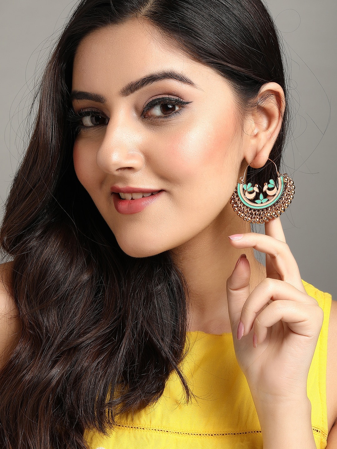 

Rubans Women Gold-Toned Contemporary Jhumkas