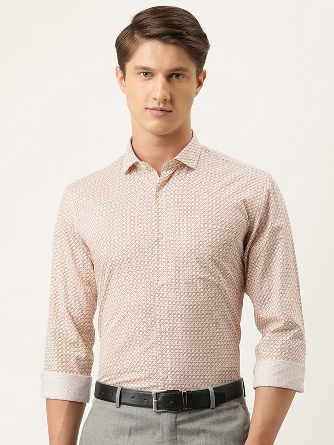 

Peter England Men Yellow Nuvo Fit Printed Shirt