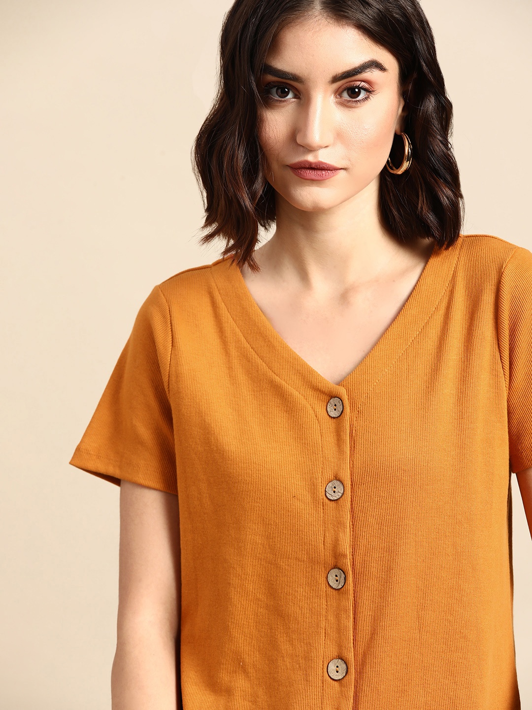 

all about you Women Mustard Yellow Solid Top
