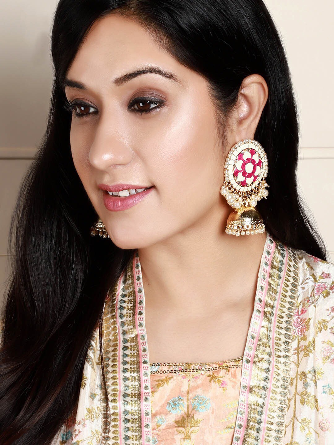 

Rubans Gold-Plated Handcrafted Contemporary Jhumkas