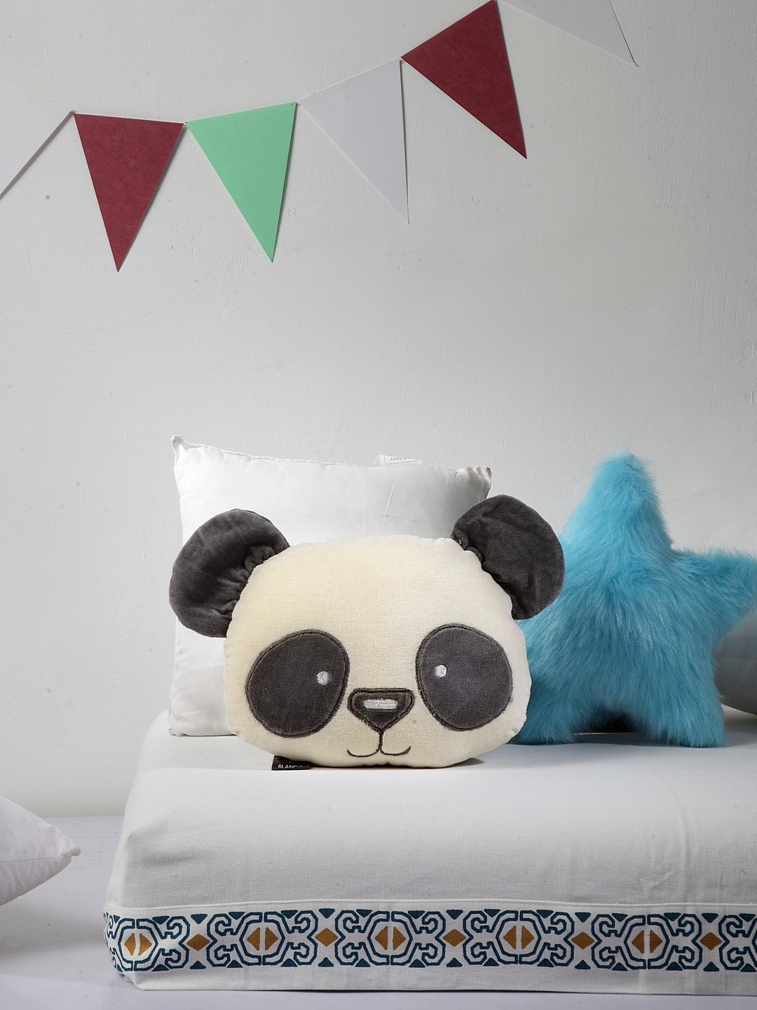 

BLANC9 Kids White & Black Embroidered Panda-Shape Cushion Insert