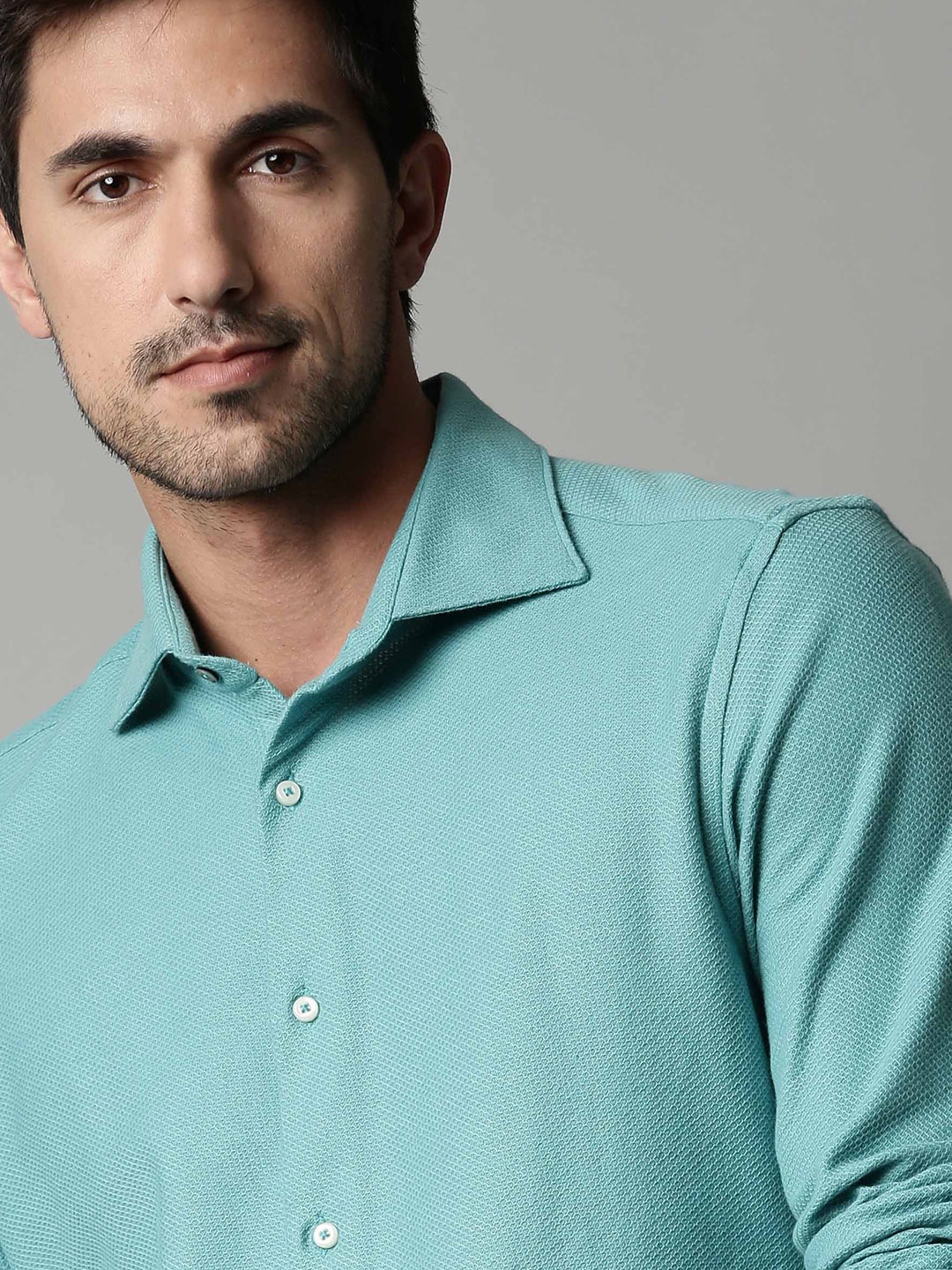 

RARE RABBIT Men Venizia Regular Fit Shirt, Turquoise blue