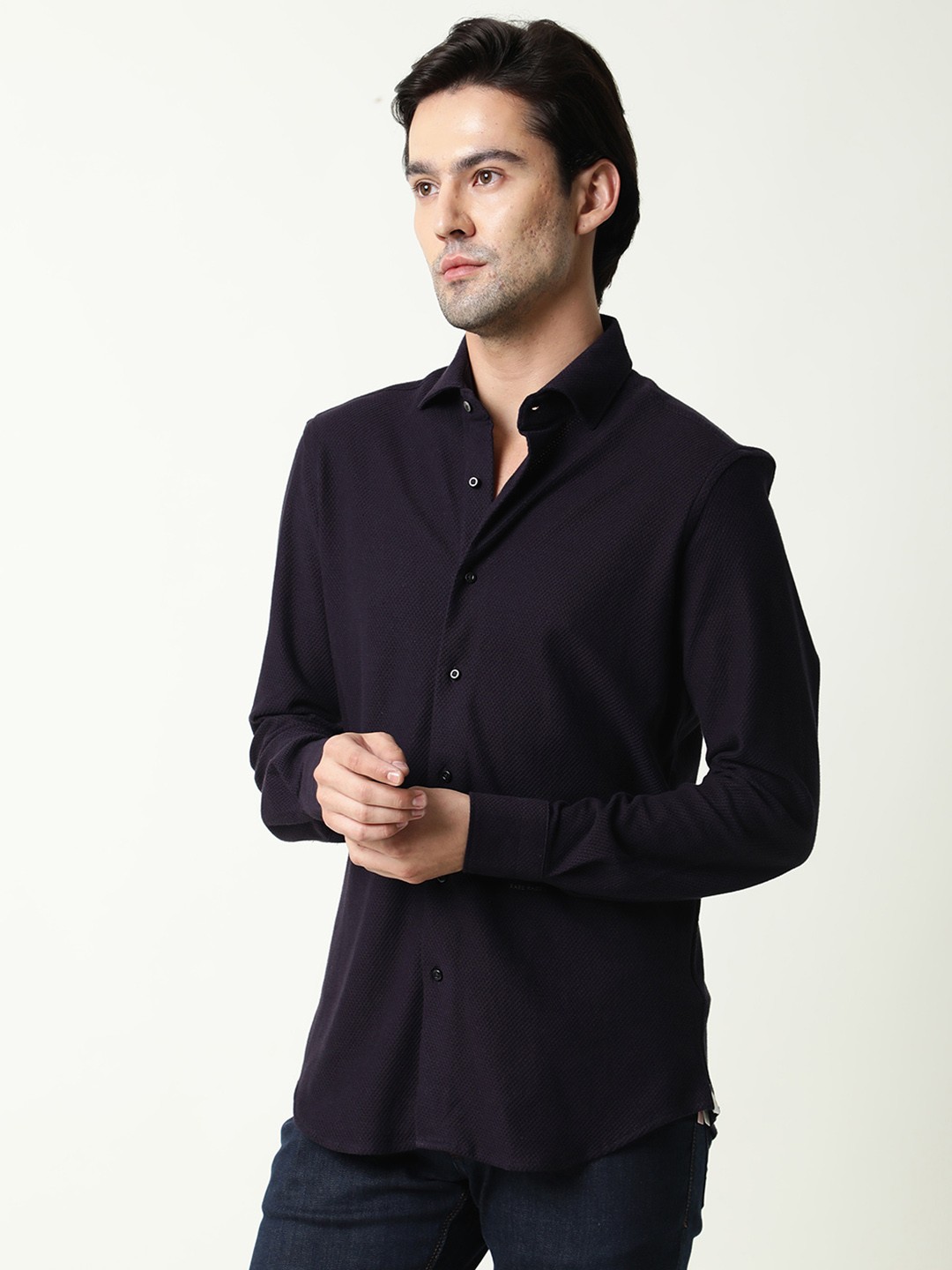 

RARE RABBIT Men Venizia Regular Fit Printed Shirt, Navy blue