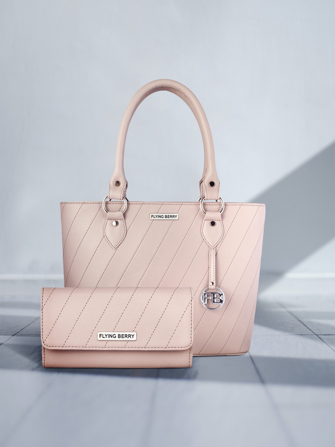 

FLYING BERRY Mauve Textured Handheld Bag Combo