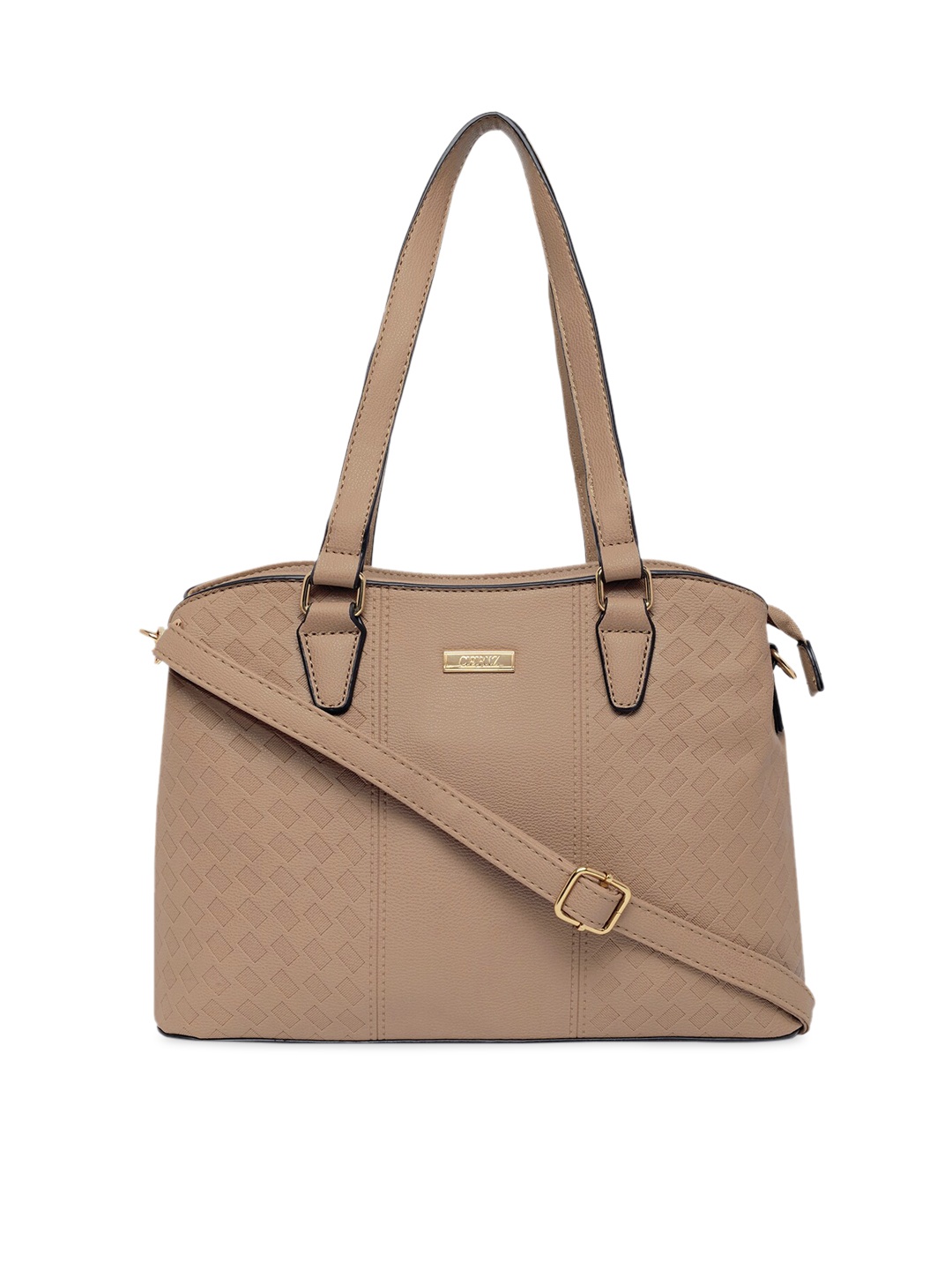 

CERIZ Beige Textured Shoulder Bag