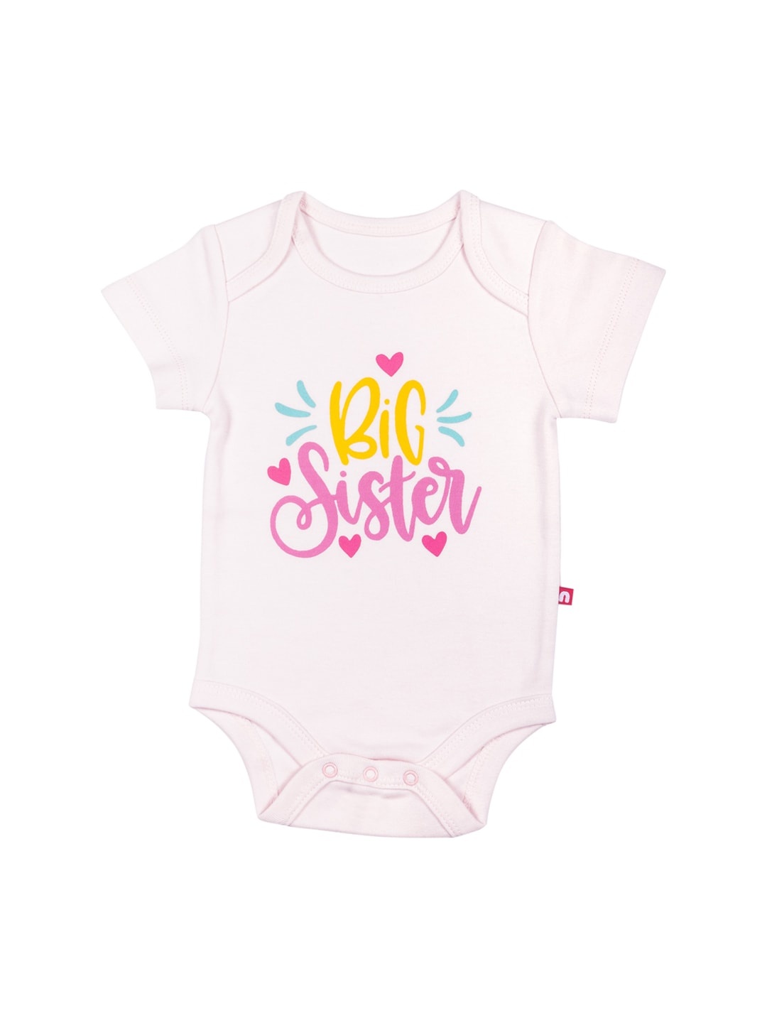 

Nino Bambino Infant Kids Pink & Blue Printed Organic Cotton Bodysuit