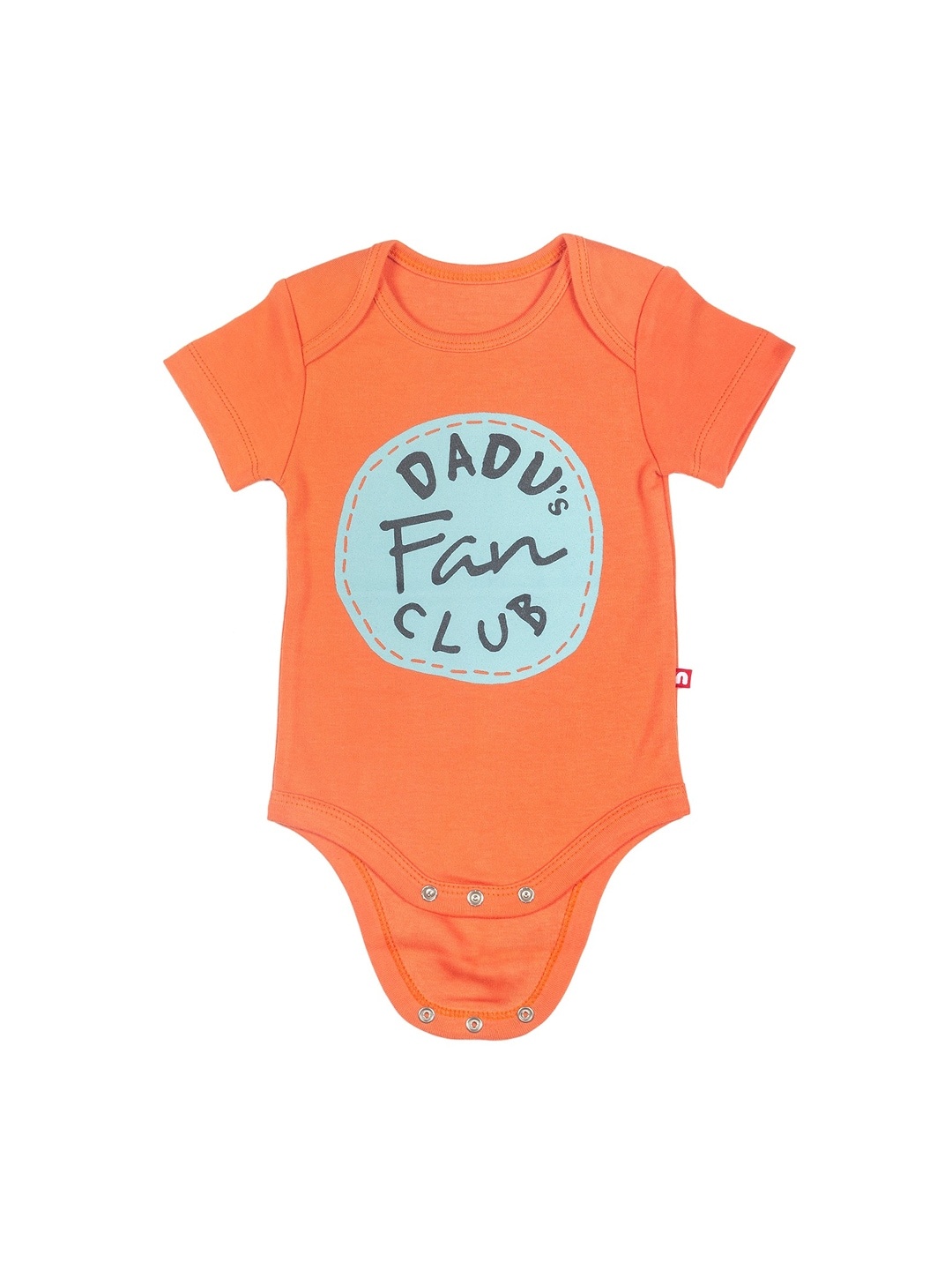

Nino Bambino Infant Kids Orange & Blue Printed Organic Cotton Sustainable Bodysuit