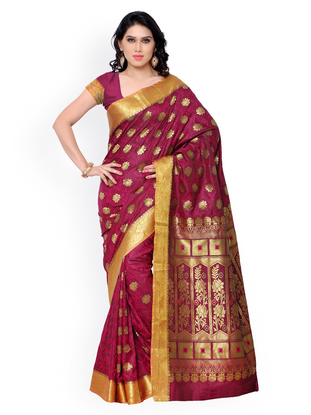 

Varkala Silk Sarees Pink Jacquard & Kanchipuram Art Silk Traditional Saree