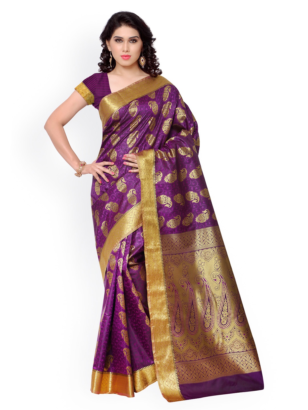 

Varkala Silk Sarees Purple Jacquard & Kanchipuram Art Silk Traditional Saree