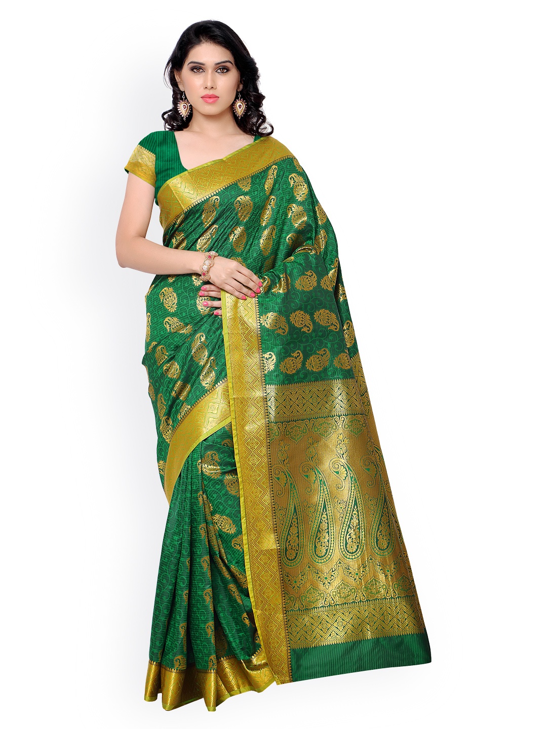 

Varkala Silk Sarees Green Jacquard & Kanchipuram Art Silk Traditional Saree