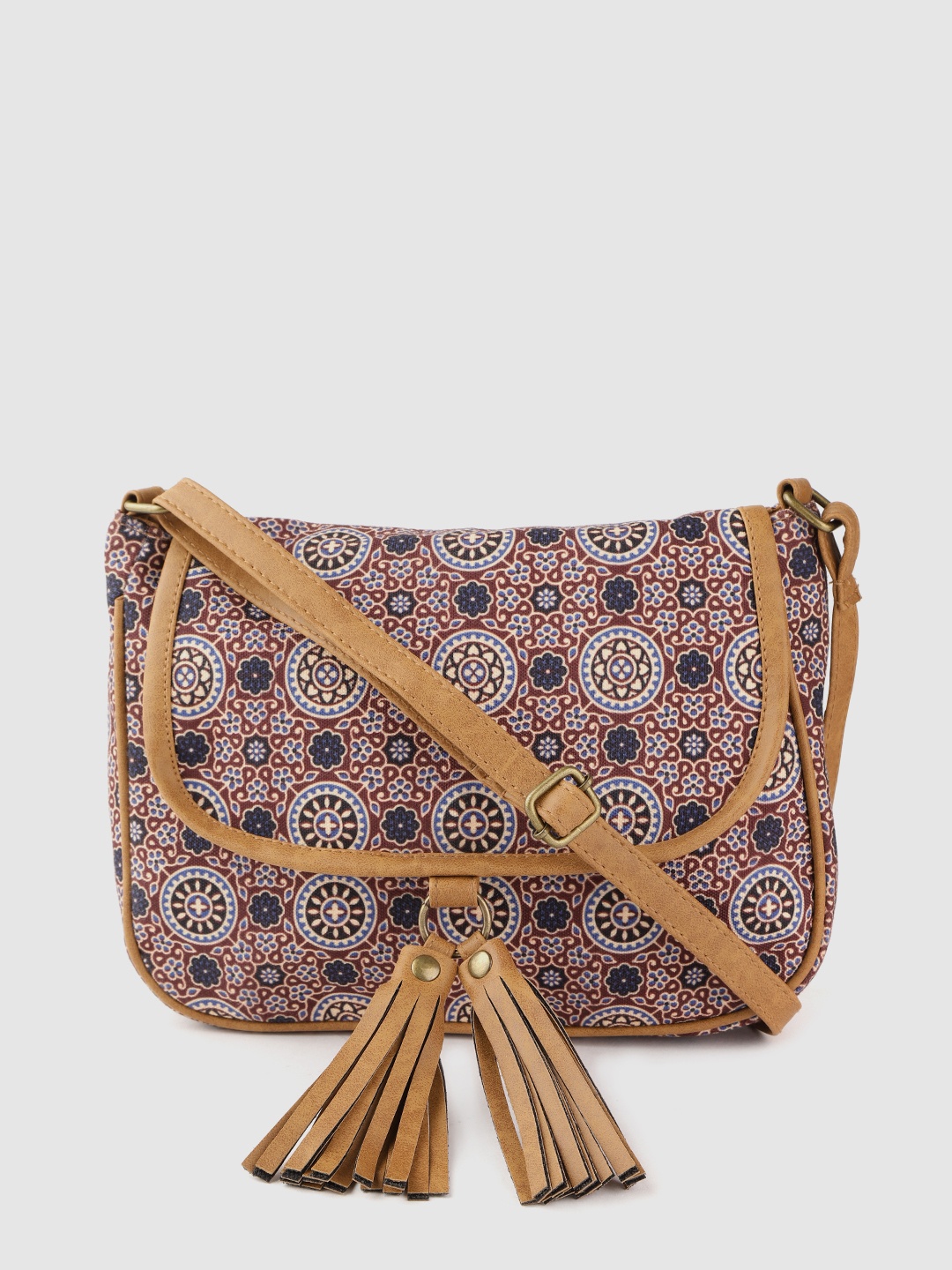 

Anouk Red & Navy Blue Printed Sling Bag