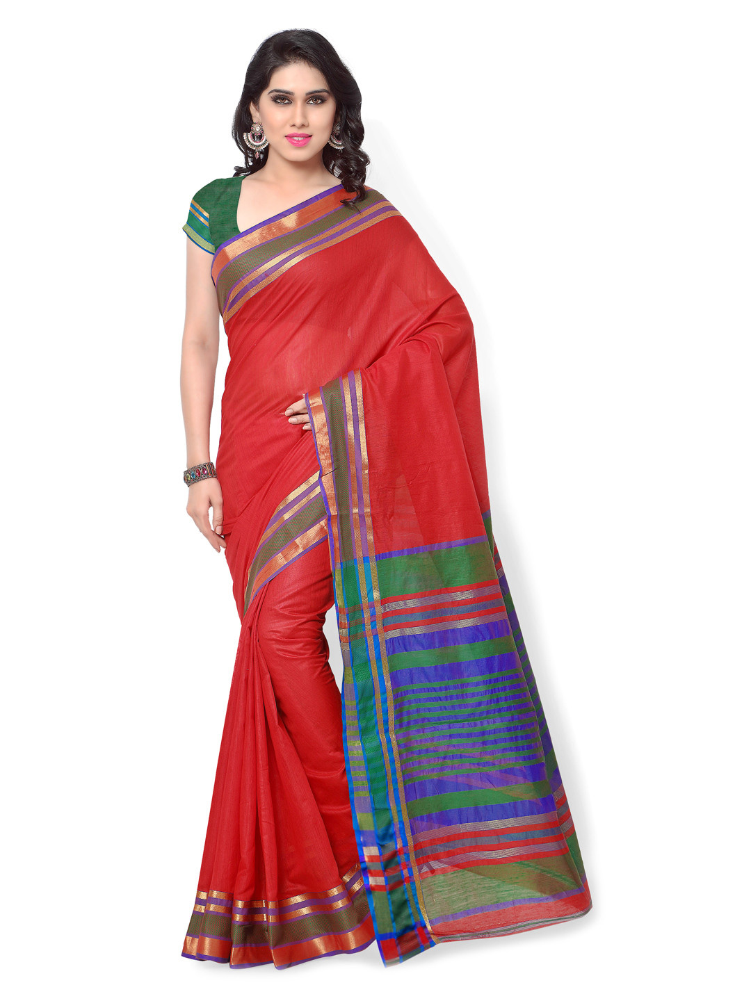 

Varkala Silk Sarees Red Art Silk Traditional Saree