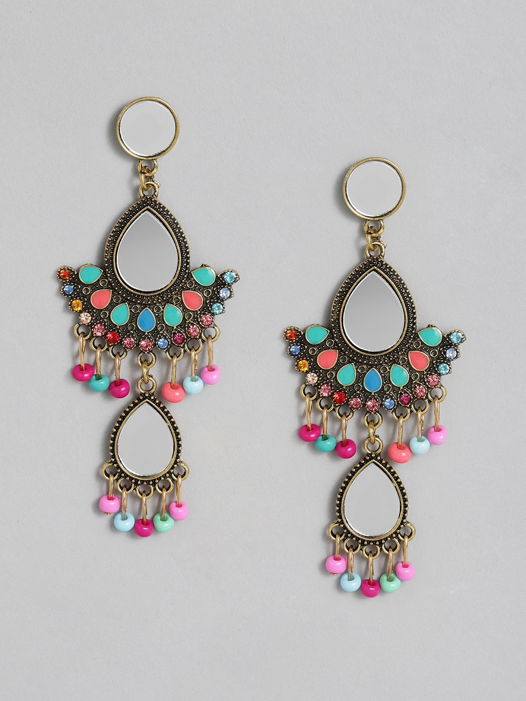 

Anouk Gold-Plated & Multicoloured Drop Earrings, Multi