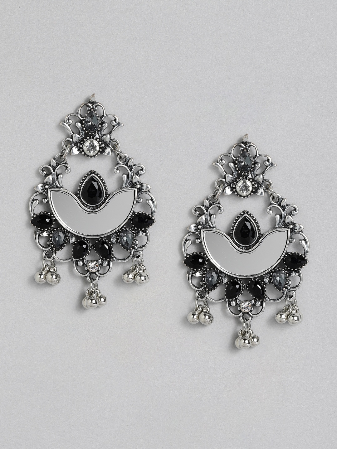 

Anouk Silver-Plated & Black Drop Earrings