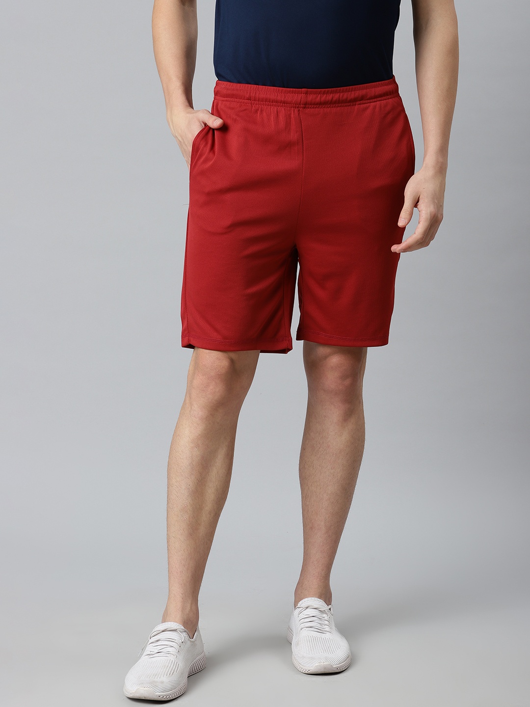 

Alcis Men Maroon Slim Fit Mid-Rise Sports Shorts