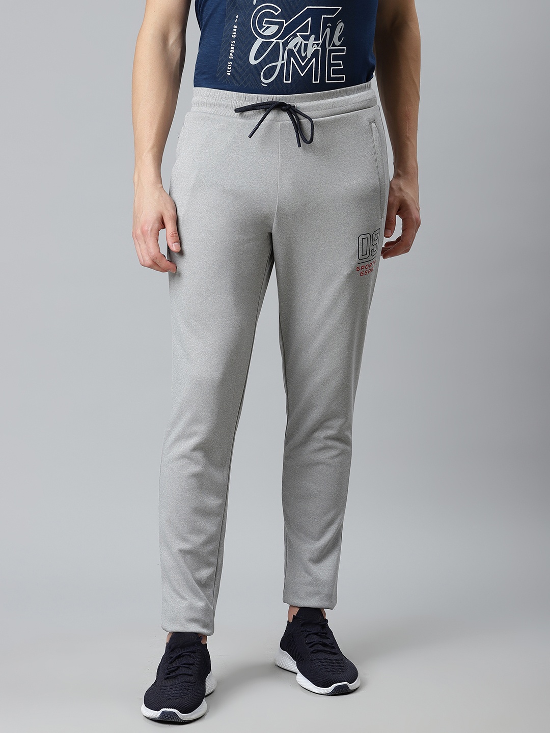 

Alcis Men Grey Melange Slim Fit Solid Track Pants