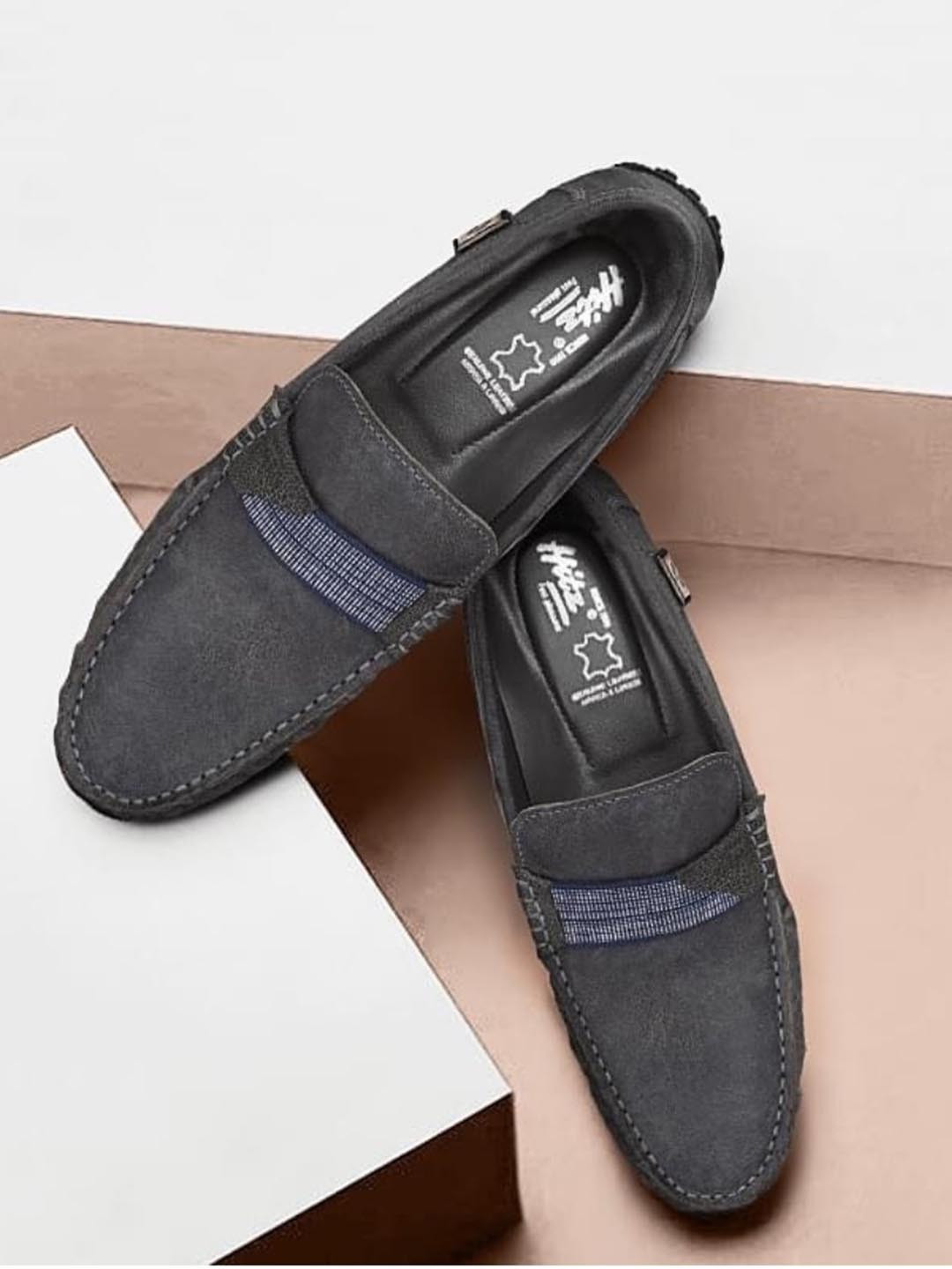 

Hitz Men Blue Solid Leather Penny Loafers